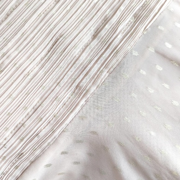 Halston Heritage One Shoulder Metallic Champagne Gold Trumpet Dress Size 8 - Picture 11 of 15